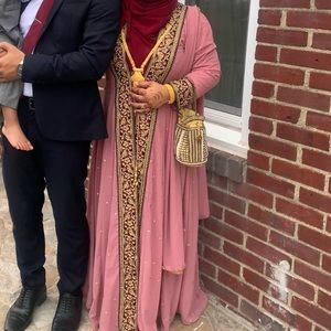 Party gown  maxi dress with inner and dupatta material,abaya modest dress